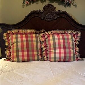 Plaid Ruffled Euro Shams